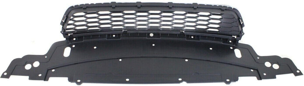 Front Bumper Cover Primed + Upper & Lower Grill For 2013-2015 Honda Accord Sedan