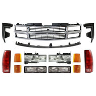 Front Grille + Fillers +Headlights Kit +Tail Lights For 1994-2000 GMC C/K Series