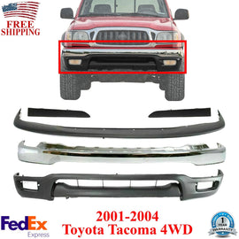 Front Chrome Bumper Kit For 2001-2004 Toyota Tacoma 4WD