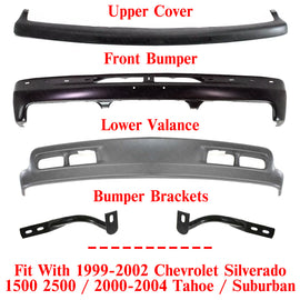 Front Bumper Kit Primed Steel For 1999-2002 Chevy Silverado 1500 Tahoe Suburban