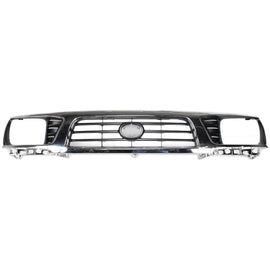 Grille Chrome Shell with Painted Black Insert For 1995-1997 Toyota Tacoma 4WD