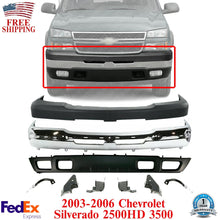 Load image into Gallery viewer, Front Chrome Bumper Kit with brackets For 2003-2006 Chevy Silverado 2500HD 3500