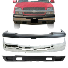 Load image into Gallery viewer, Front Bumper Chrome Steel Kit For 2003-2006 Avalanche &amp; Chevrolet Silverado 1500