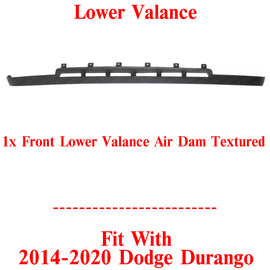 Front Bumper Air Deflector Lower Valance Textured For 2014-2020 Dodge Durango