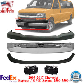 Front Bumper Chrome Kit For 2003-2017 Chevrolet Express / Savana 2500 3500