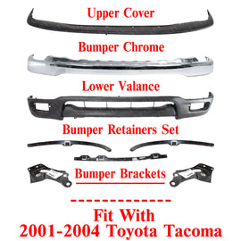Front Bumper Kit with Brackets & Retainer Set For 2001-2004 Toyota Tacoma