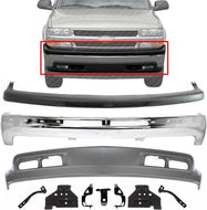 Front Bumper Chrome Steel Valance Bracket For 1999-02 Chevy Silverado 1500 Tahoe