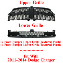 Load image into Gallery viewer, Front Bumper Upper &amp; Lower Grille Textured Plastic For 2011-2014 Dodge Charger