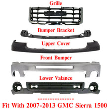 Load image into Gallery viewer, Front Bumper Chrome + Grille + Upper + Valance For 2007-2013 GMC Sierra 1500