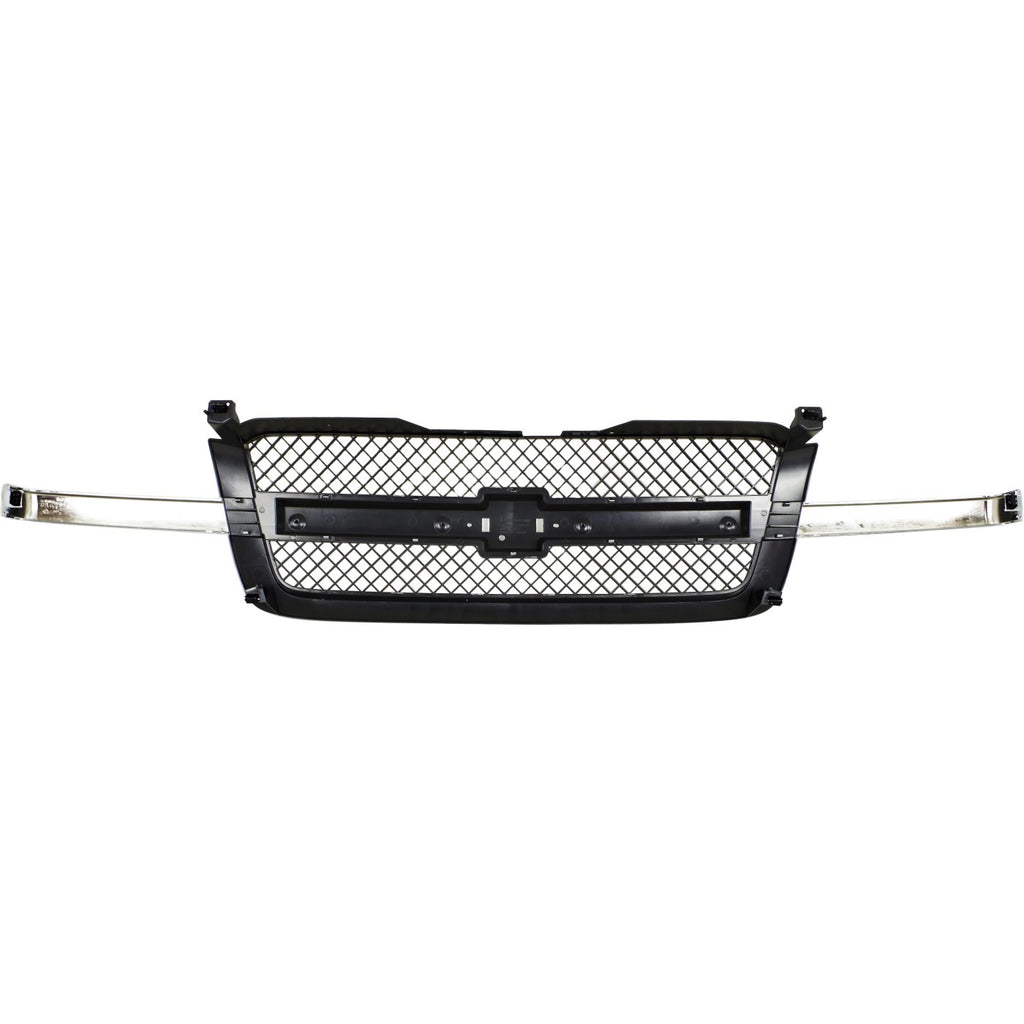 Front Chrome Bumper Kit + Brackets + Grille For 2003-2006 Chevy Silverado 1500