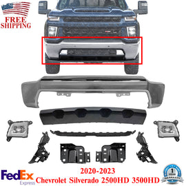 Front Chrome Bumper Cover Kit For 2020-2023 Chevrolet Silverado 2500 3500 HD