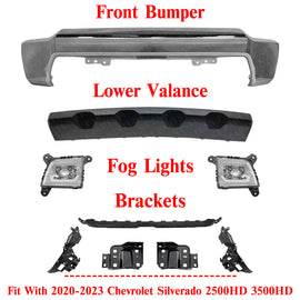 Front Chrome Bumper Cover Kit For 2020-2023 Chevrolet Silverado 2500 3500 HD