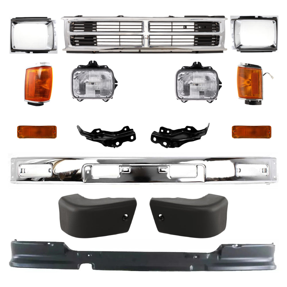 Front Bumper Kit For 1984-1987 Toyota Pickup 4Runner Chrome 4WD