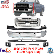 Load image into Gallery viewer, Front Bumper Kit + Grille + Brackets For 2005-2007 Ford F-250 F-350 Super Duty