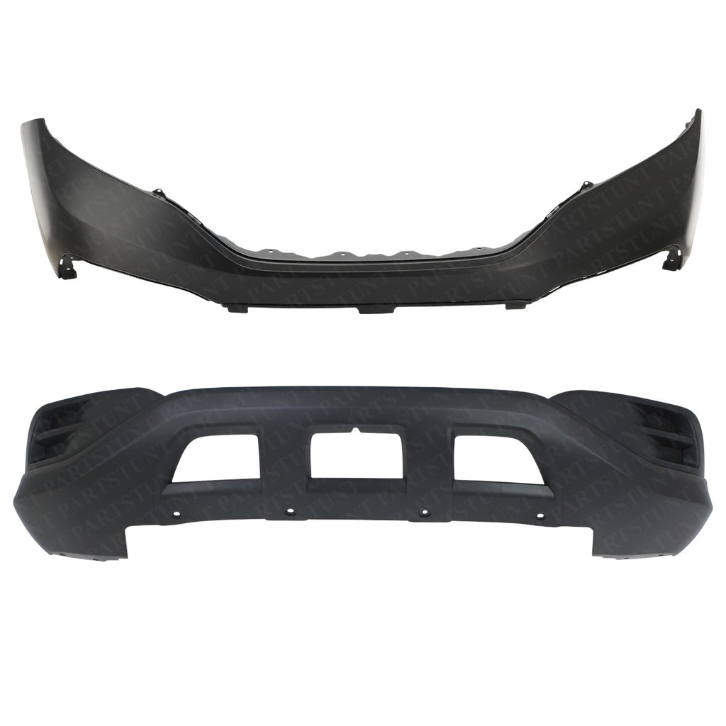 Front Upper and Lower Bumper Cover Set For 2012-2014 Honda CR-V LX Model