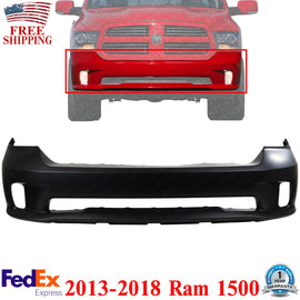 Front Bumper Cover Primed With Fog Light Holes For 2013-2018 Ram 1500