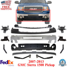 Load image into Gallery viewer, Front Bumper Chrome Steel Kit w/ Brackets For 2007-2013 GMC Sierra 1500 Pickup