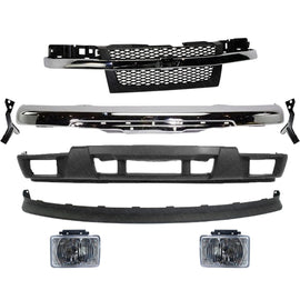Front Chrome Bumper Kit + Fog Lights For 2004-2012 Chevy Colorado