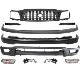 Front Bumper Primed Steel + Grille Kit With Brackets For 2001-2004 Toyota Tacoma