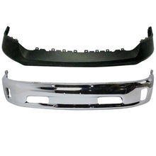 Load image into Gallery viewer, Front Bumper Chrome Steel + Upper Cover Primed For 2013-2018 Dodge Ram 1500