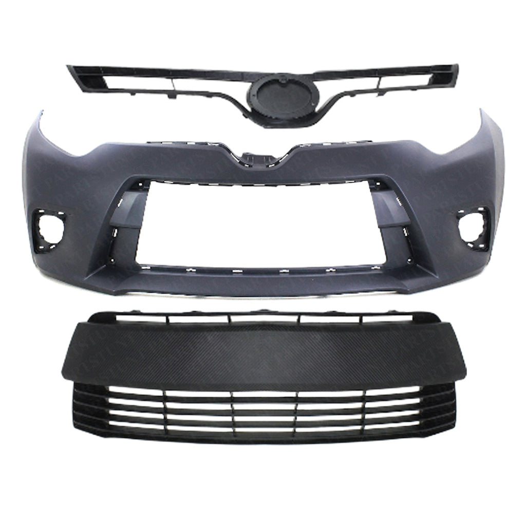 Front Bumper Cover Primed Kit For 2014-2016 Toyota Corolla