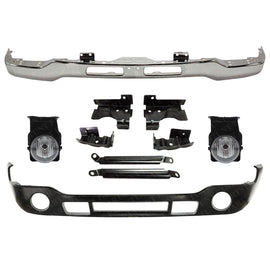 Front Bumper + Brackets + Valance + Fog Lights For 2003-2006 GMC Sierra 2500HD 3500
