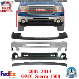Front Chrome Steel Bumper Kit For 2007-2013 GMC Sierra 1500 Pickup