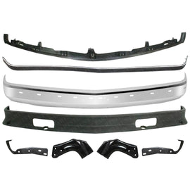 Front Bumper Chrome Kits + Molding + Brackets For 1994-00 Chevy & GMC C-K Series