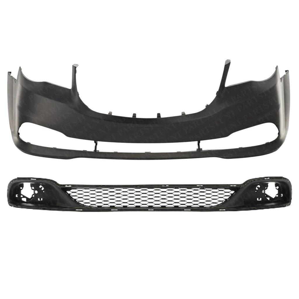 Front Bumper Cover Primed + Lower Grille For 2011-2019 Dodge Grand Caravan