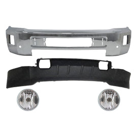Front Bumper Chrome Steel Kit For 2015-2018 Chevrolet Silverado 2500HD 3500HD