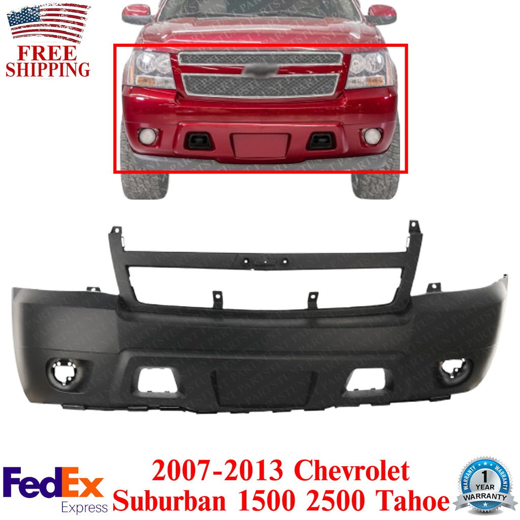 Front Bumper Cover Primed For 2007-2013 Chevrolet Suburban 1500 2500 Tahoe
