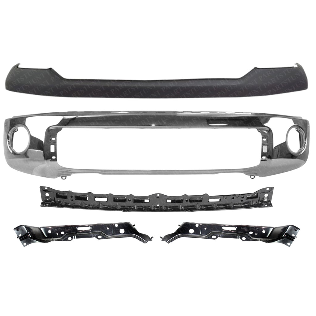 Front Chrome Bumper w/Brackets Kit For 2007-2013 Toyota Tundra
