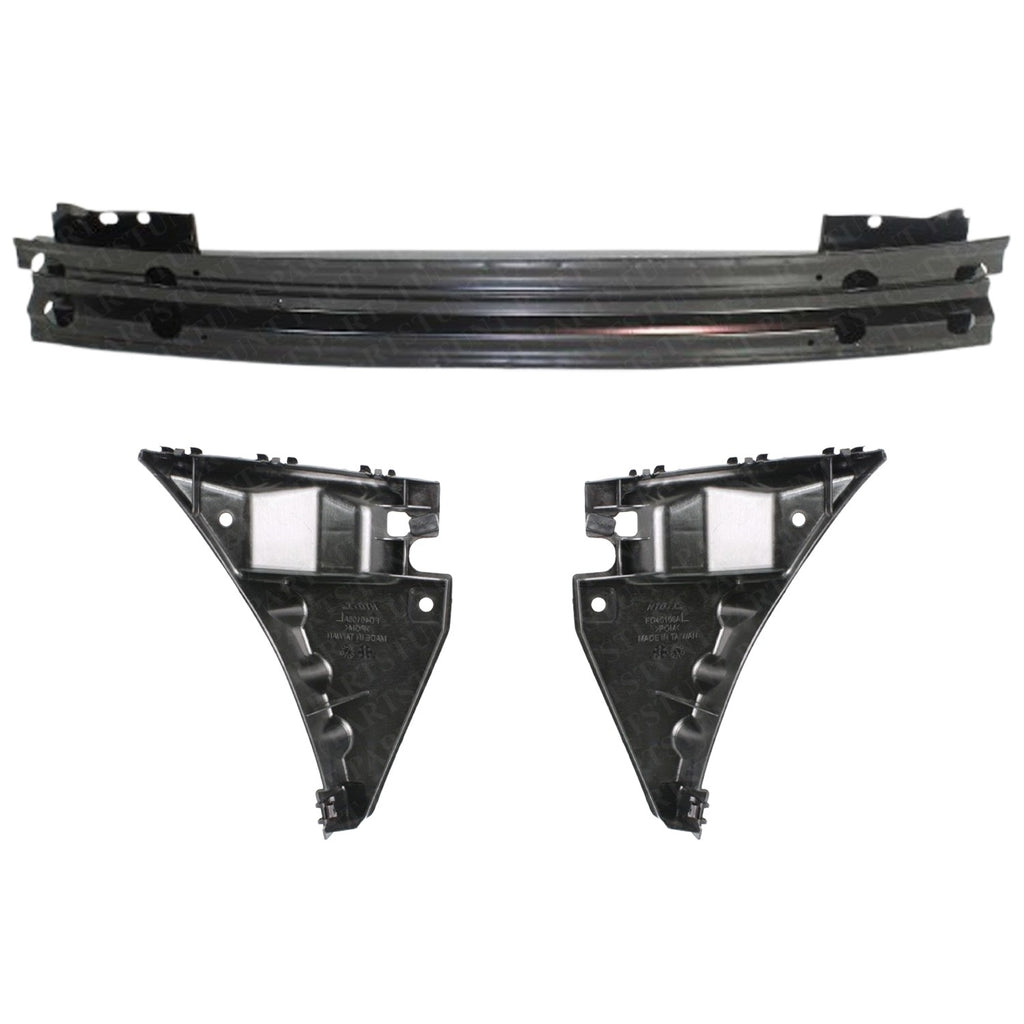 Front Bumper Reinforcement + Retainer LH & RH Side For 2010-2014 Ford Mustang