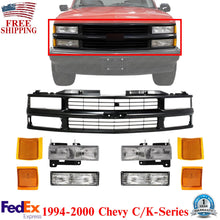 Load image into Gallery viewer, Front Grille + Headlights + Side Marker Lights For 1994-2000 Chevy C/K-Series