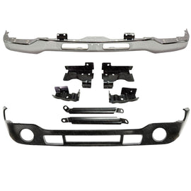 Front Bumper Chrome With Brackets + Valance For 2003-2006 GMC Sierra 1500 - 3500