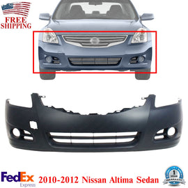 Front Bumper Cover Primed For 2010-2012 Nissan Altima Sedan