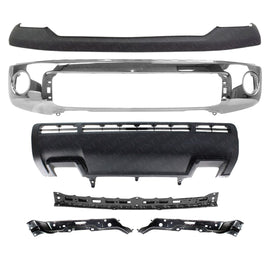 Front Bumper Chrome Steel + Lower Valance Kit For 2010-2013 Toyota Tundra