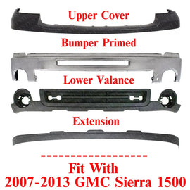 Front Chrome Steel Bumper Kit For 2007-2013 GMC Sierra 1500 Pickup