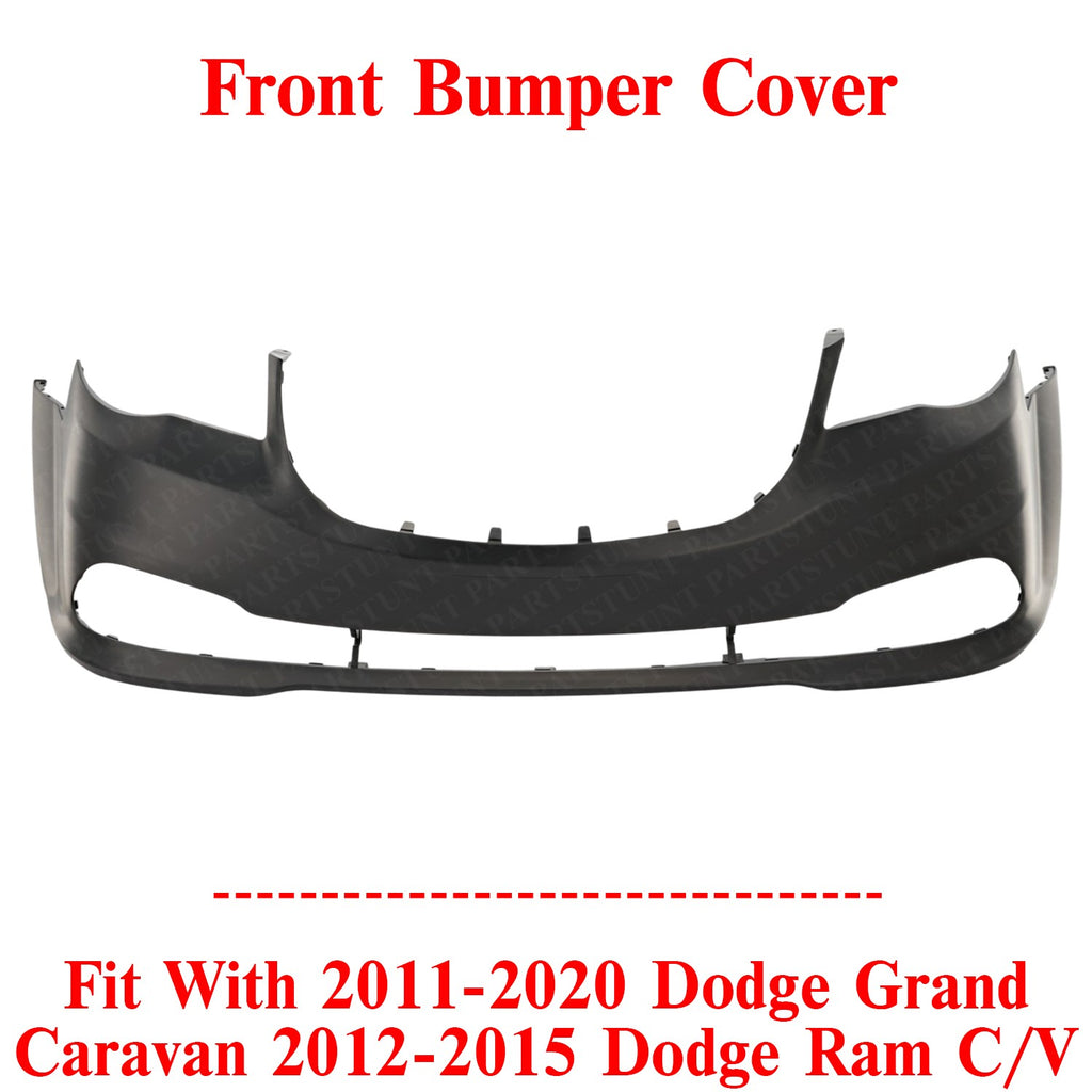 Front Bumper Cover Primed For 2011-2020 Dodge Grand Caravan 2012-2015 Ram C/V