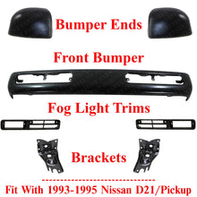 Load image into Gallery viewer, Front Bumper w/Brackets + Ends + Foglight Bezels For 1993-1995 Nissan D21/Pickup