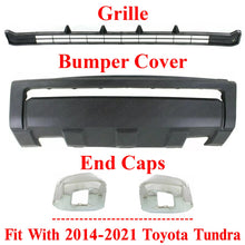 Load image into Gallery viewer, Front Bumper Cover &amp; Grille Textured + End Caps Chrome For 2014-21 Toyota Tundra