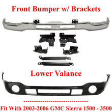 Load image into Gallery viewer, Front Bumper Chrome With Brackets + Valance For 2003-2006 GMC Sierra 1500 - 3500