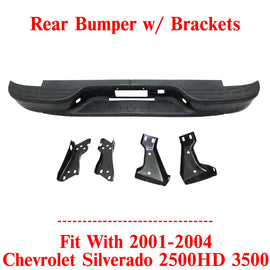 Rear Step Bumper Powdercoated Black For 2001-2004 Chevy Silverado 2500HD 3500