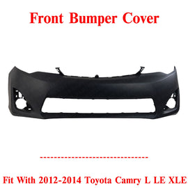 Front Bumper Cover Primed For 2012-2014 Toyota Camry L LE XLE Hybrid TO1000378