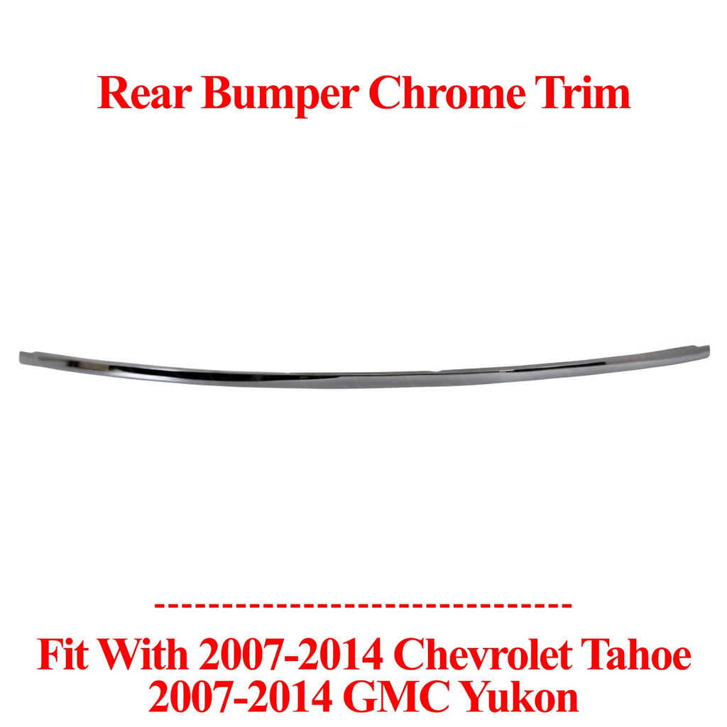 Rear Bumper Chrome Trim For 2007-2014 Chevrolet Tahoe GMC Yukon