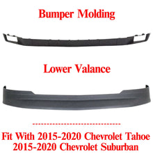 Load image into Gallery viewer, Front Bumper Molding + Lower Valance Textured For 2015-2020 Chevy Tahoe Suburban