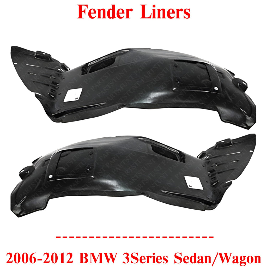 Front Splash Shield Fender Liner LH+RH Side For 2006-12 BMW 3-Series Sedan/Wagon