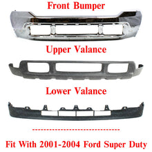 Load image into Gallery viewer, Front Bumper Chrome Steel + Upper &amp; Lower Valance For 2001-2004 Ford Super Duty