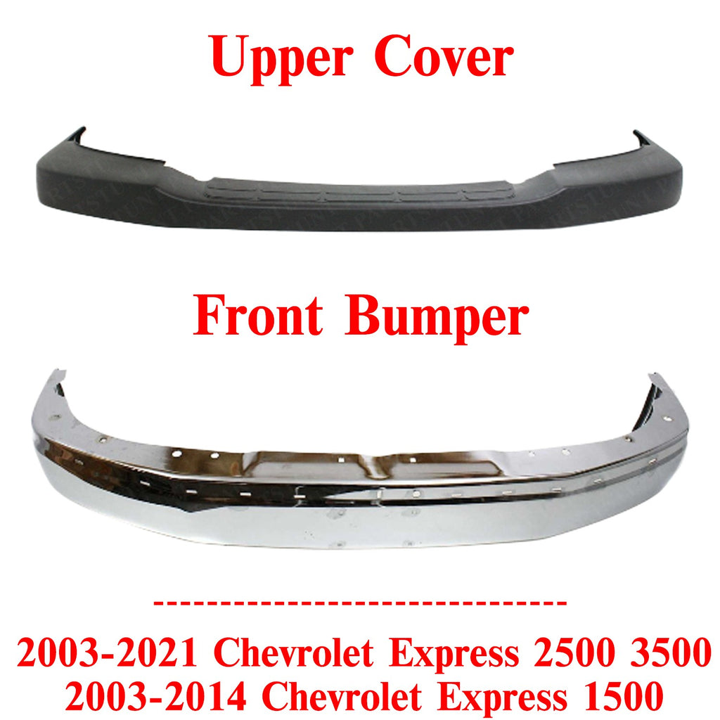 Front Bumper Kit For 2003-2021 Chevy Express 2500 3500 / 2003-2014 Express 1500