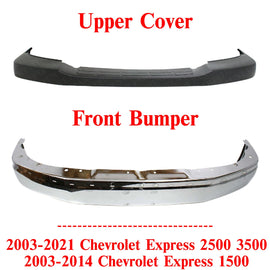Front Bumper Kit For 2003-2021 Chevy Express 2500 3500 / 2003-2014 Express 1500